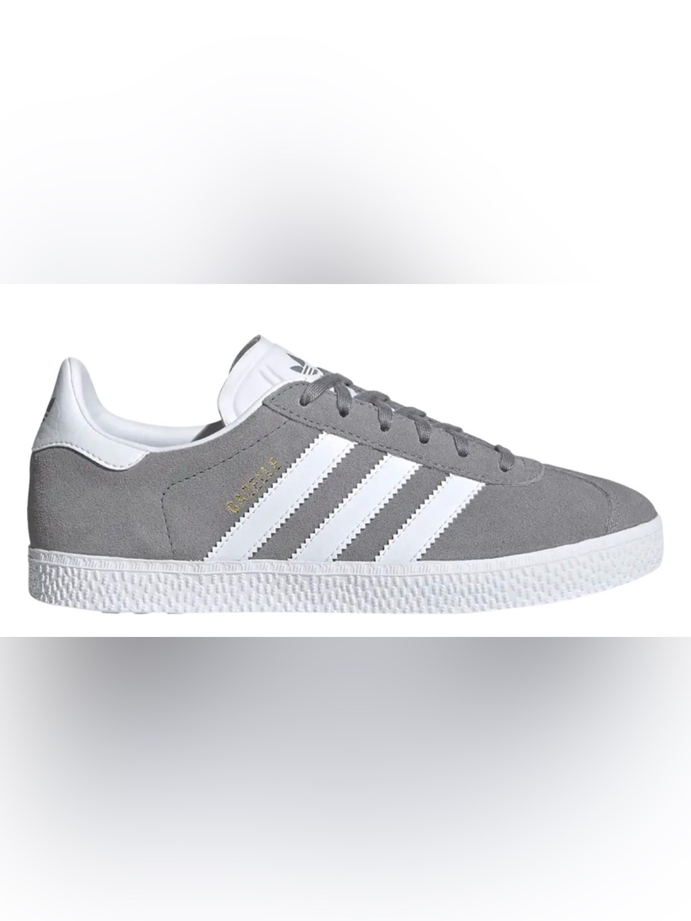 Adidas Gazelle J Gray White Suede Sneakers NWT FW0716 Youth 6.0 / Women’s 7.5